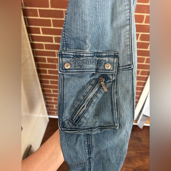 Vintage Ecko Red Y2K Cargo Jeans Light Wash Utility Streetwear Retro Denim - Picture 8 of 9